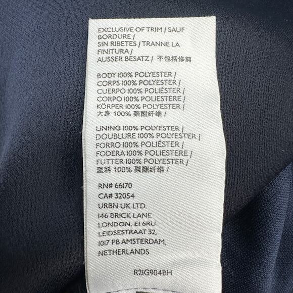 BHLDN Dress Womens 16 Navy Cali Satin Cowl Neck Midi Slip Cocktail Wedding - Picture 11 of 16